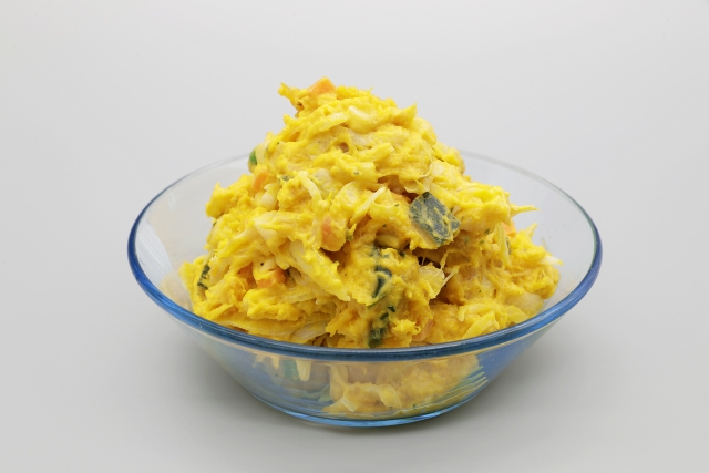 電子レンジで作る簡単かぼちゃサラダのレシピ