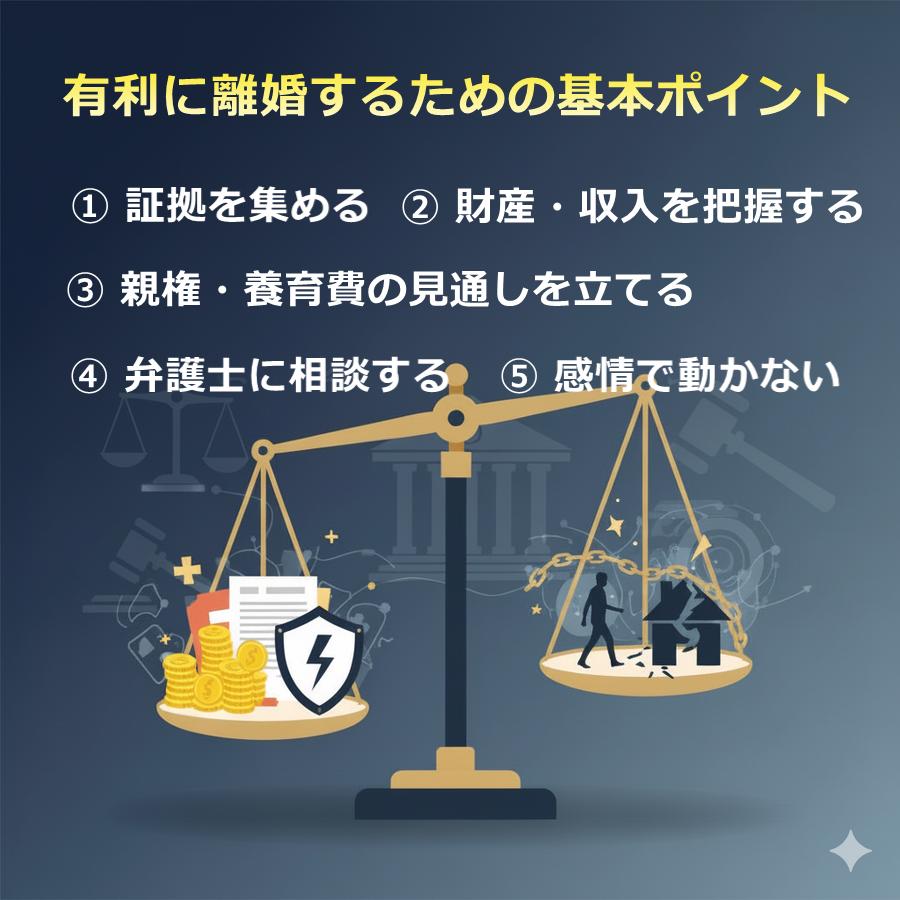 有利に離婚するための基本ポイント