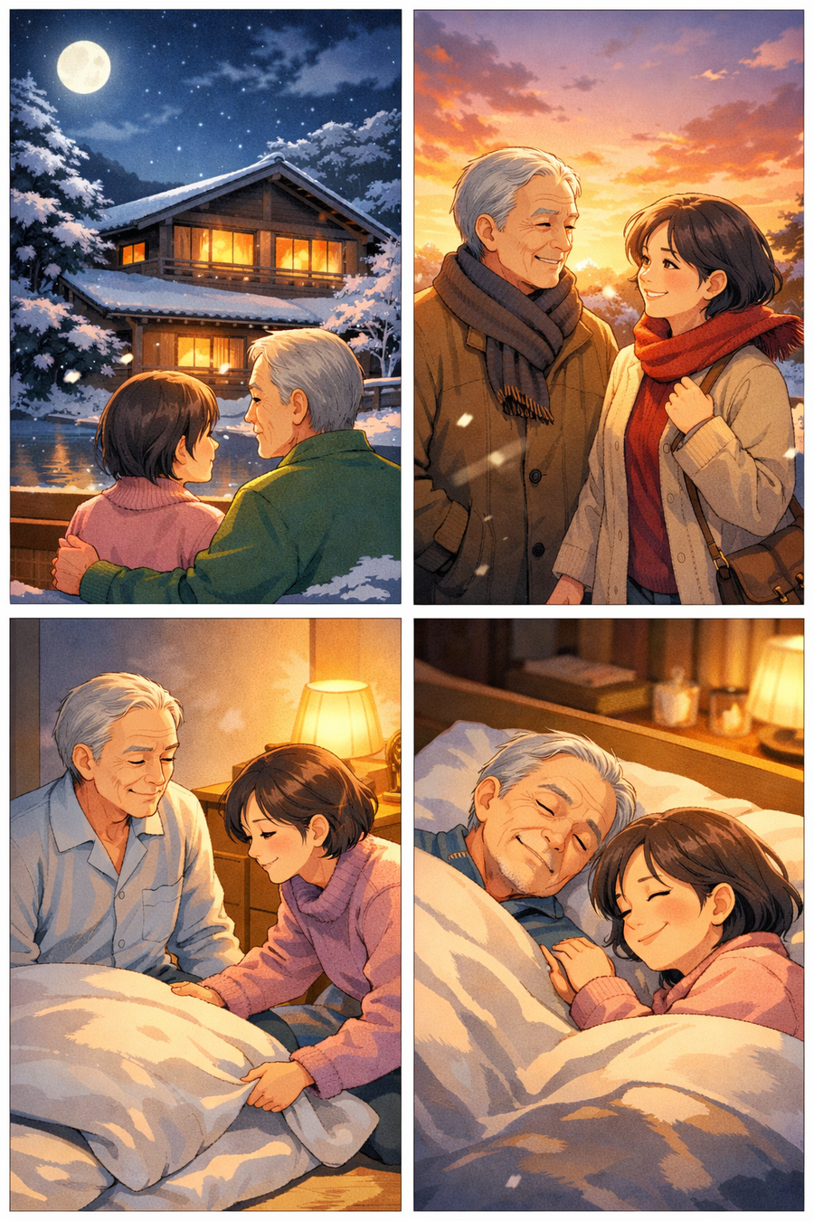 冬の夜、静けさが一日を包む