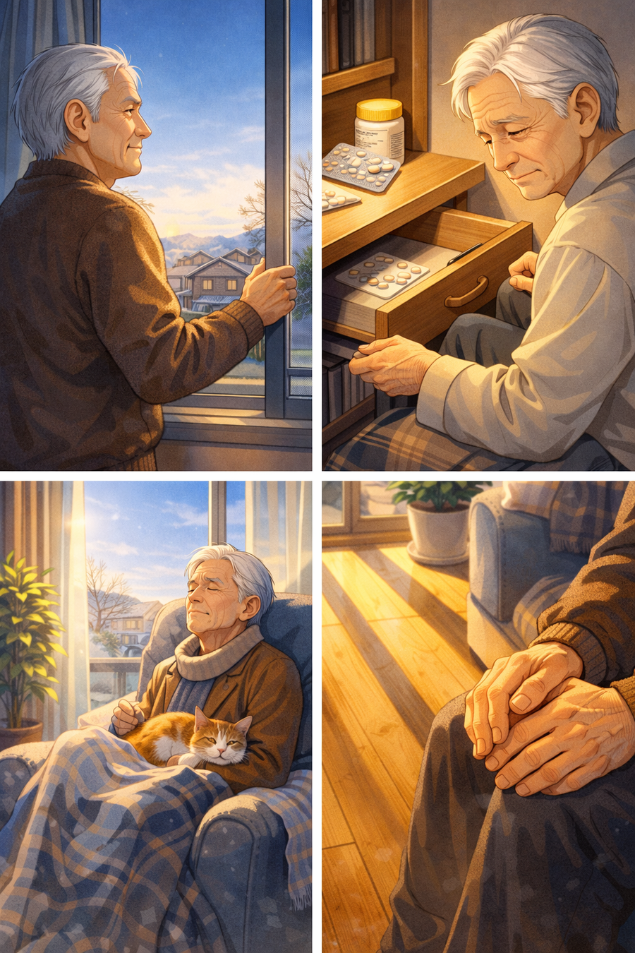 冬の日差しに照らされる、身体と心