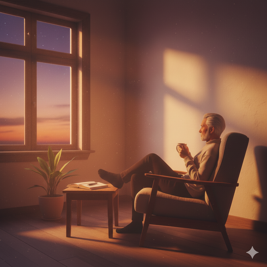 傾く光と、一日を振り返る静かな時間