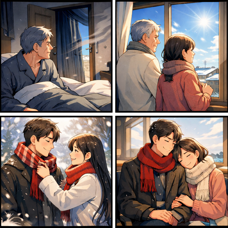 北風が記憶をほどく、冬晴れの朝