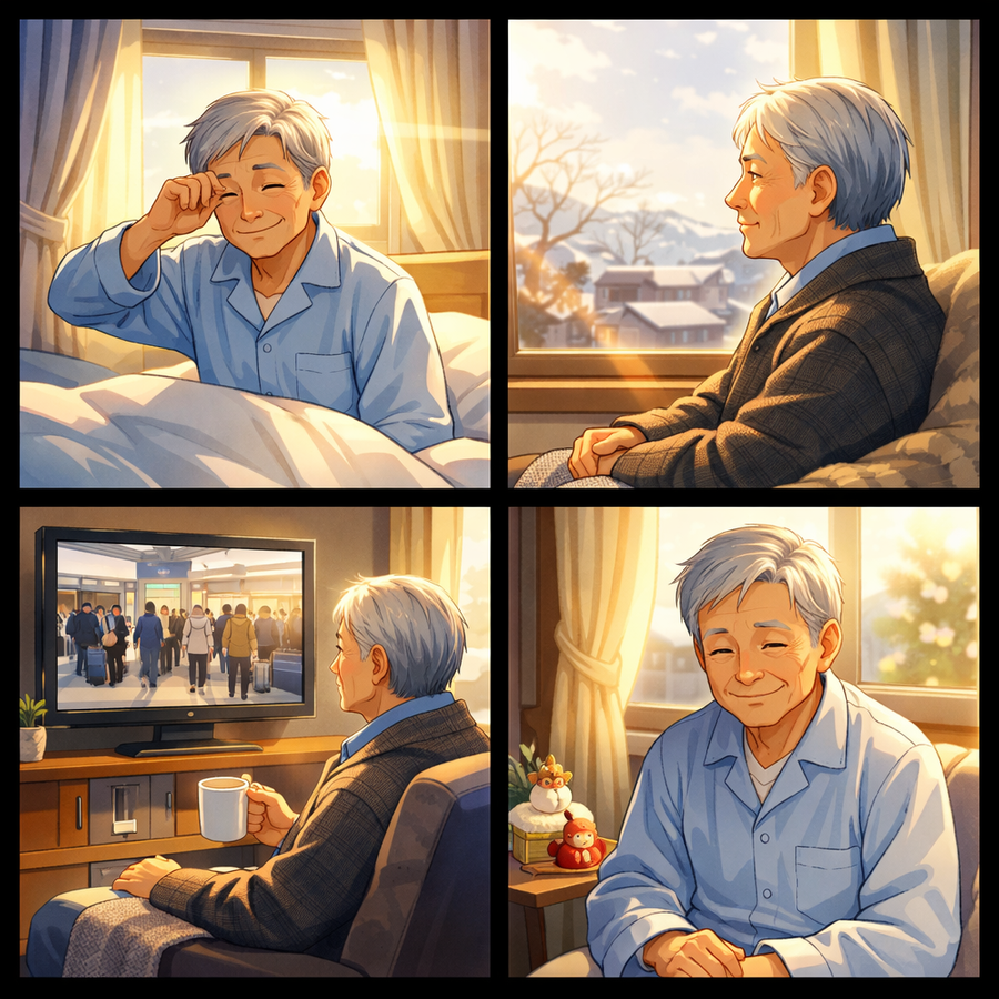 年の瀬の朝、光の中で立ち止まる心