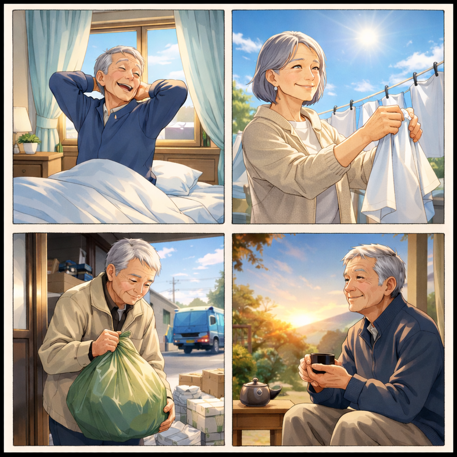 年の瀬の空に、感謝をひとつずつ並べる朝