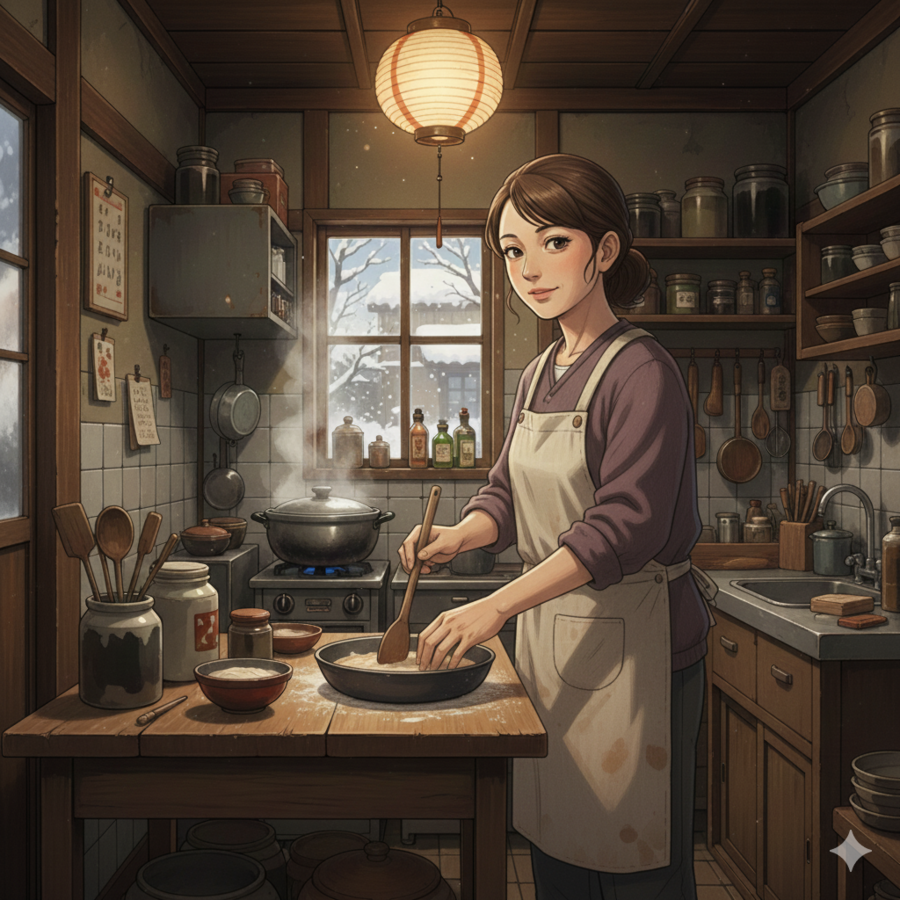 母の台所、昭和の冬