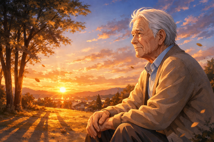 傾く陽と、心の影