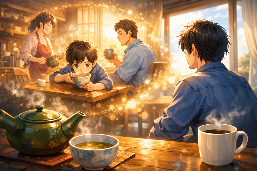 急須の音、家族の時間