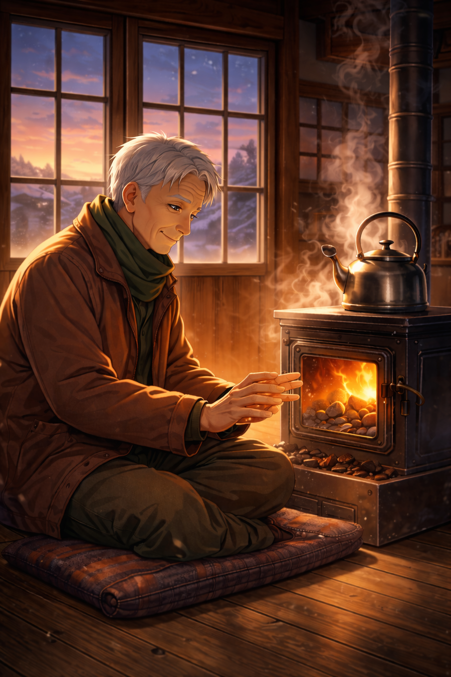 暮れゆく光と昭和の冬