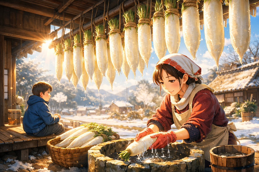 タイトル：軒先に揺れる白い時間