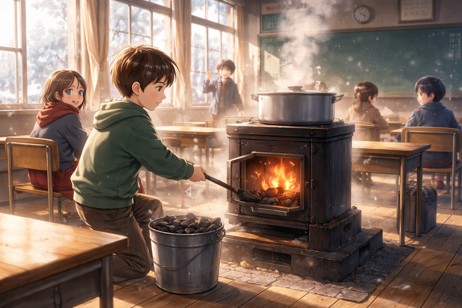 石炭ストーブのぬくもり