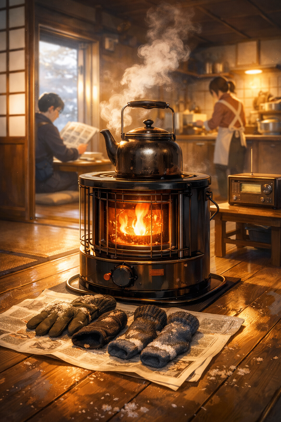 ストーブの前の小さな時間