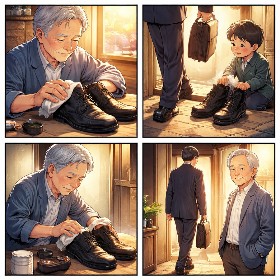 父の靴と、背中の記憶