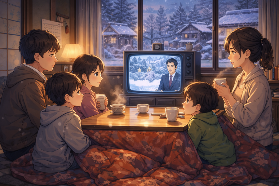 茶の間に流れる雪の便り