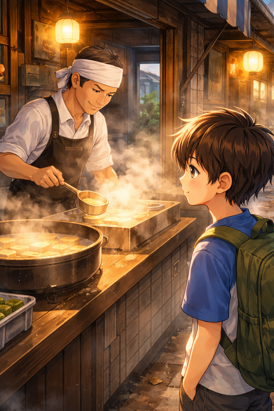 豆腐の湯気の向こうに見えた、大人の背中