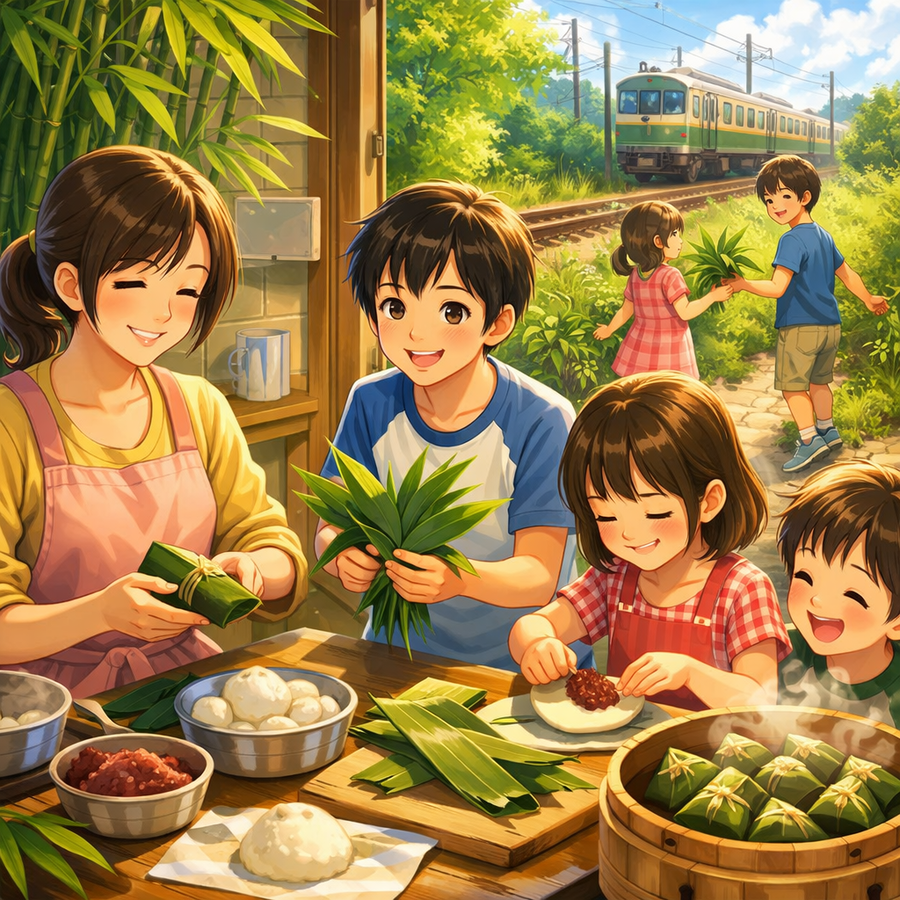 笹の葉の青い匂いと、母の丸い背中