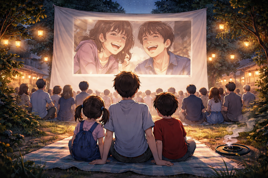 スクリーンの裏側は、不思議な特等席だった。