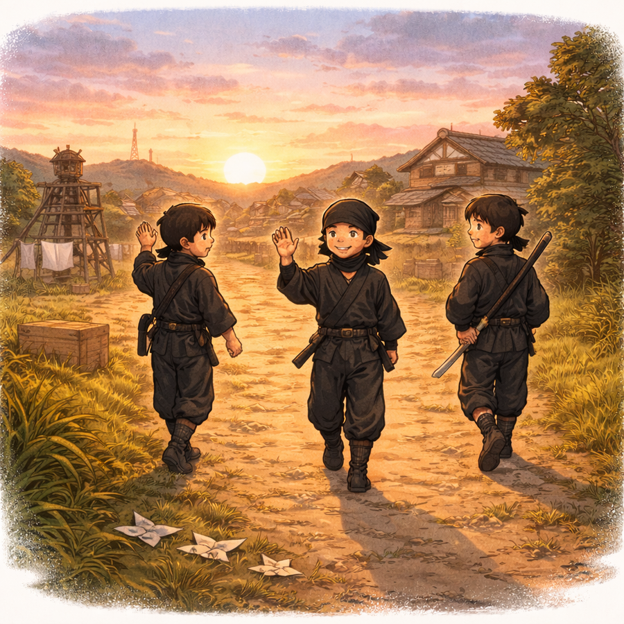 黄昏(たそがれ)の朱(あけ)に紛れる、黒き潜伏者