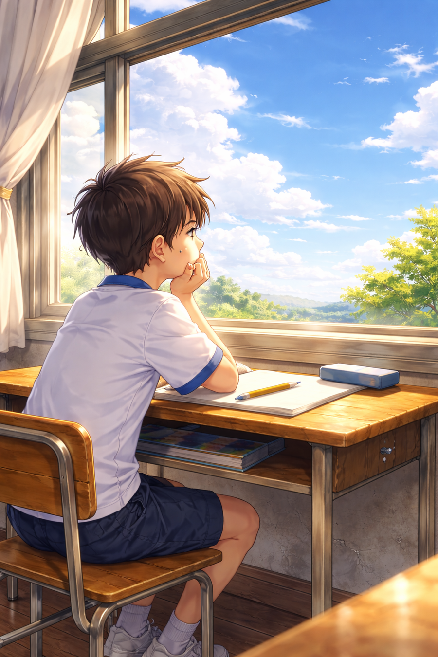 窓ぎわの席と、遠い空