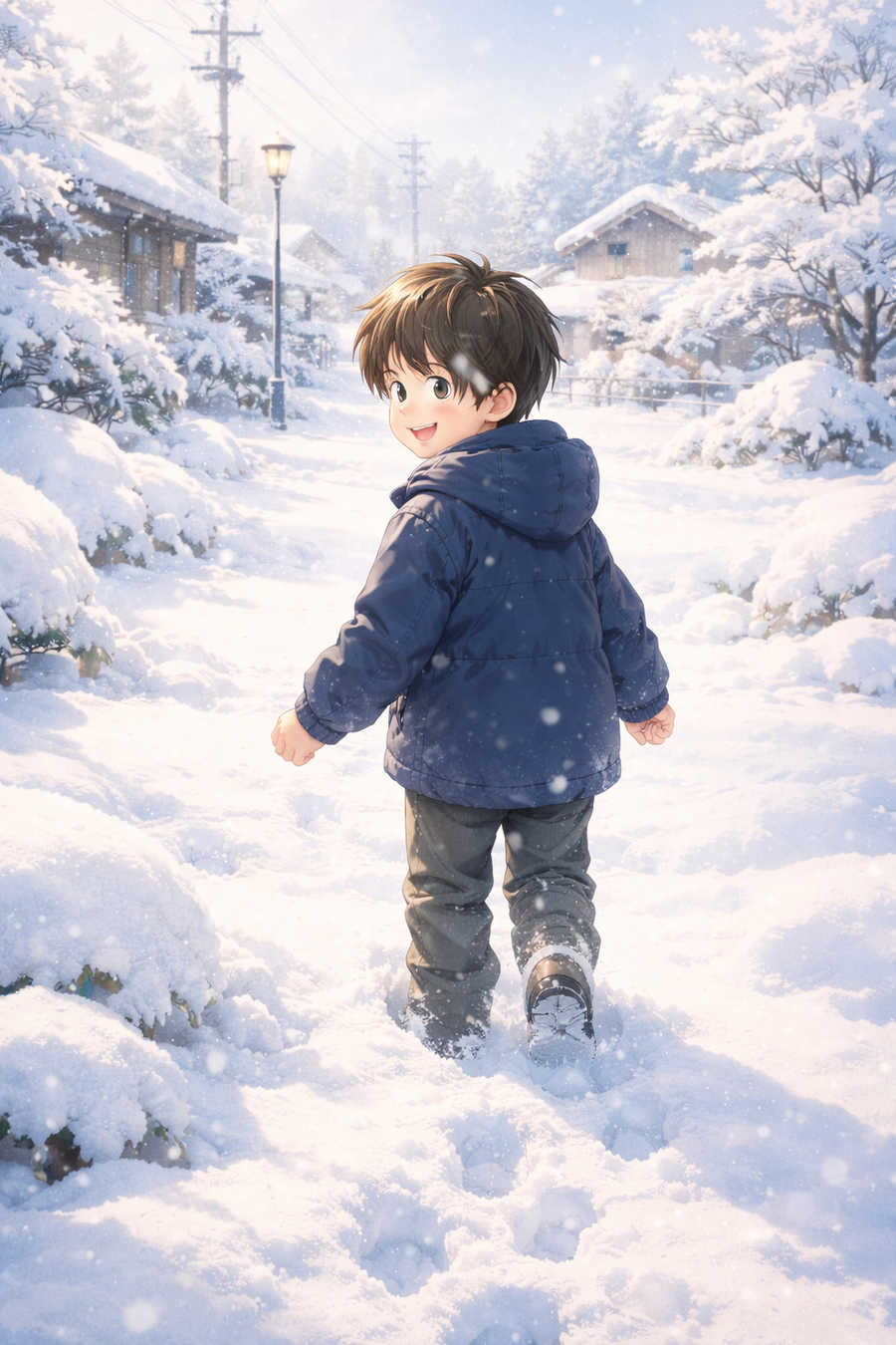 音のない世界。雪の日の静寂に癒やされる。