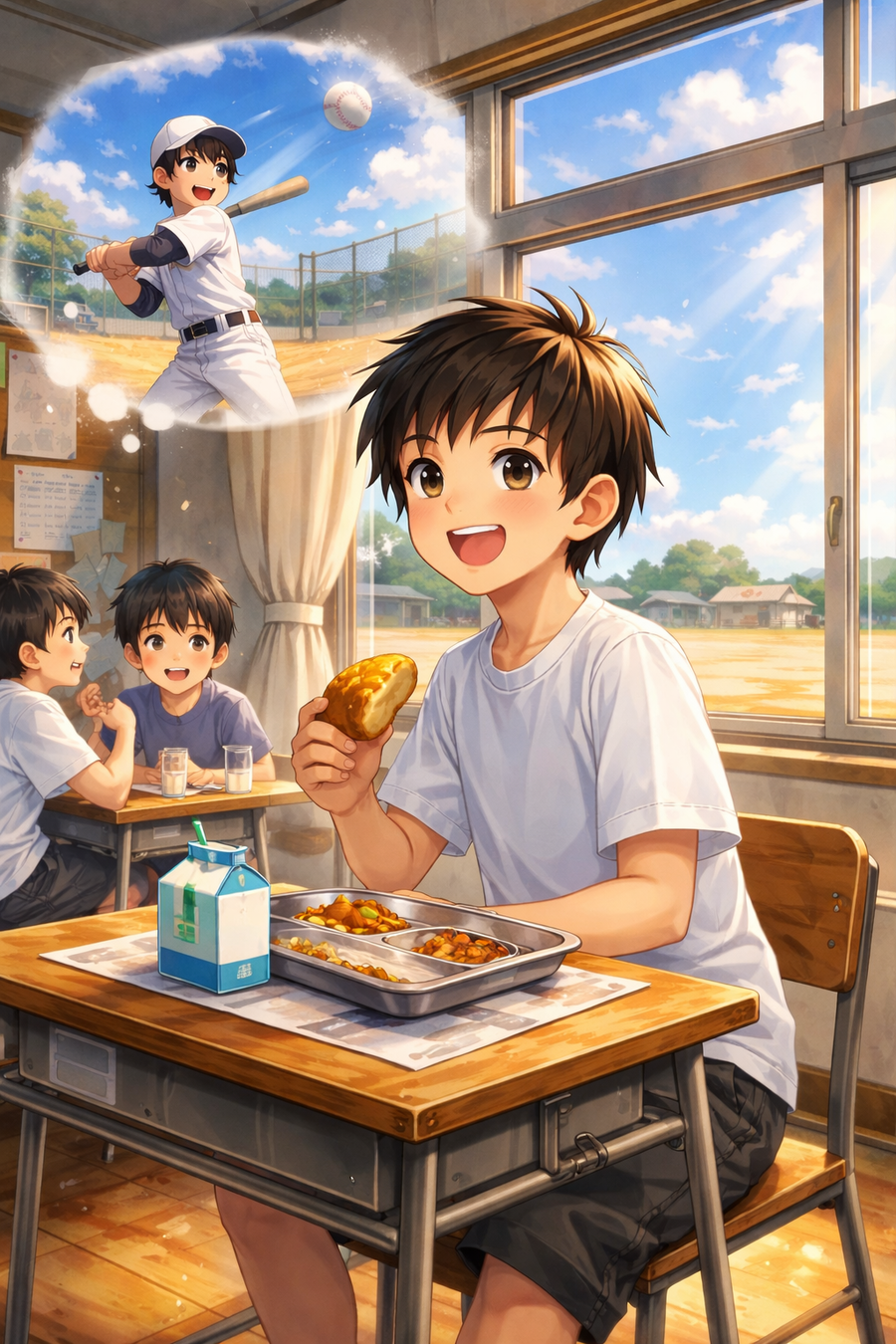 給食を急いで食べた理由は「ソフトボールがしたいから」だった