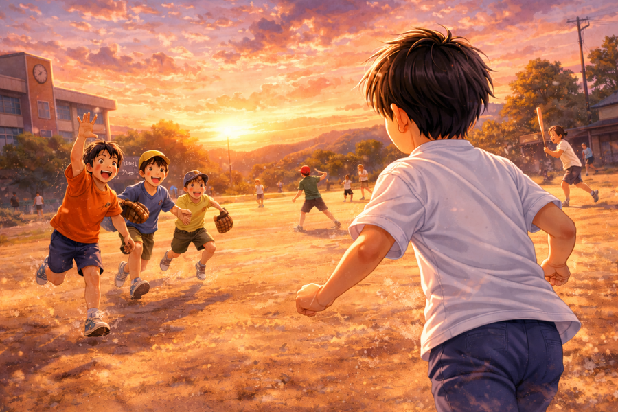 夕方まで続いたソフトボール、昭和の子どもの当たり前