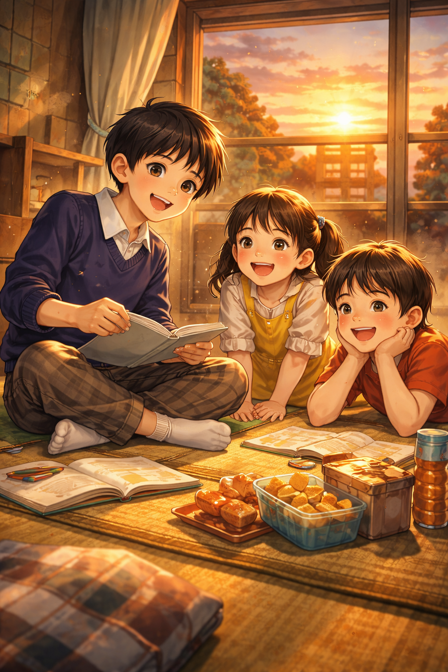 三人の留守番隊、夕暮れの作戦会議