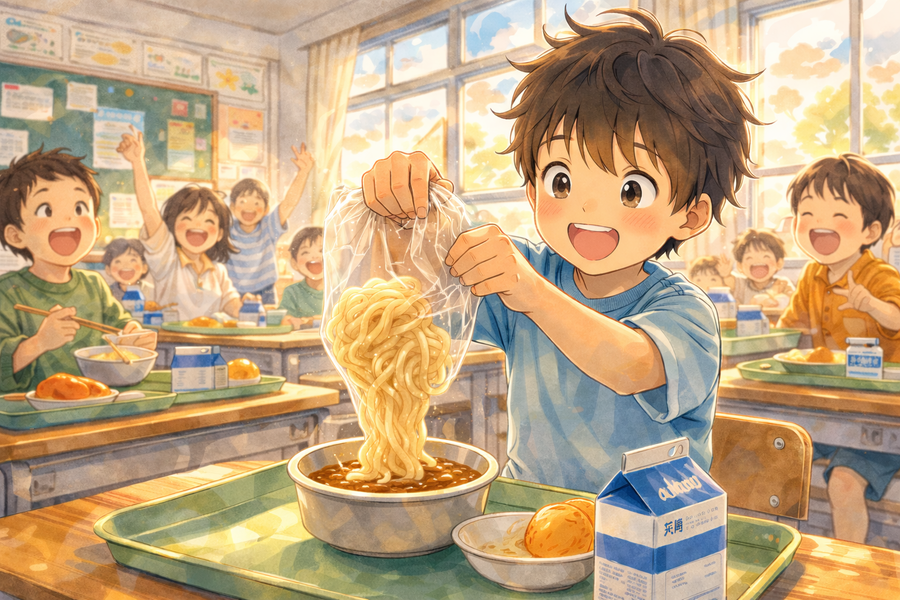 給食の「ソフト麺」は教室が一番盛り上がるメニューだった