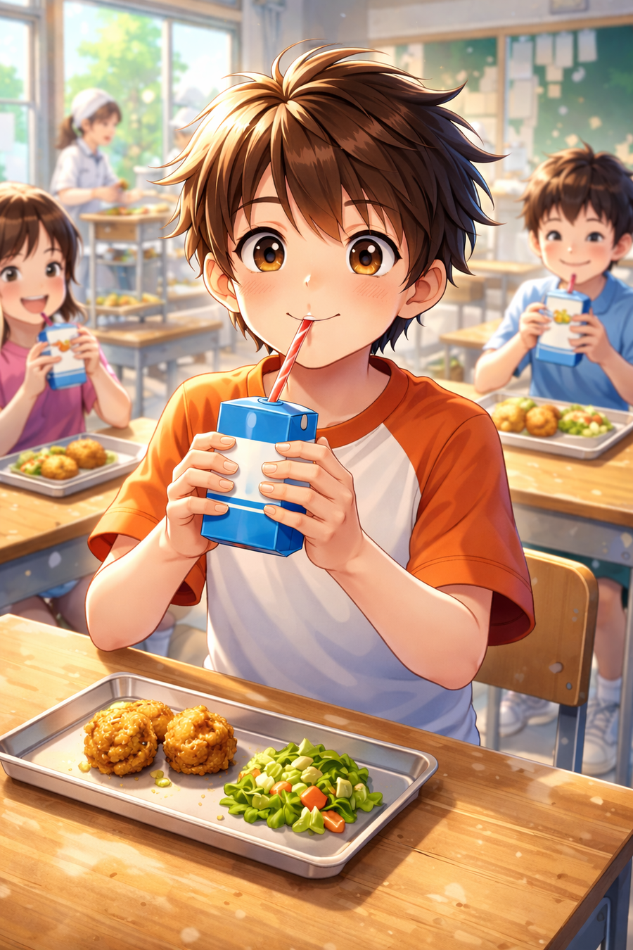 ストローで飲む牛乳パックが、ちょっと大人に感じた日