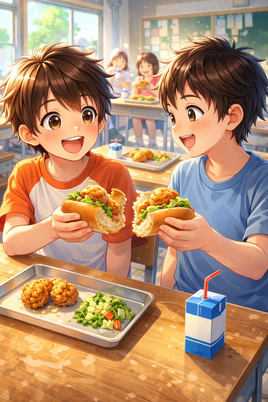 コッペパンを半分こ、友達と笑った給食の思い出