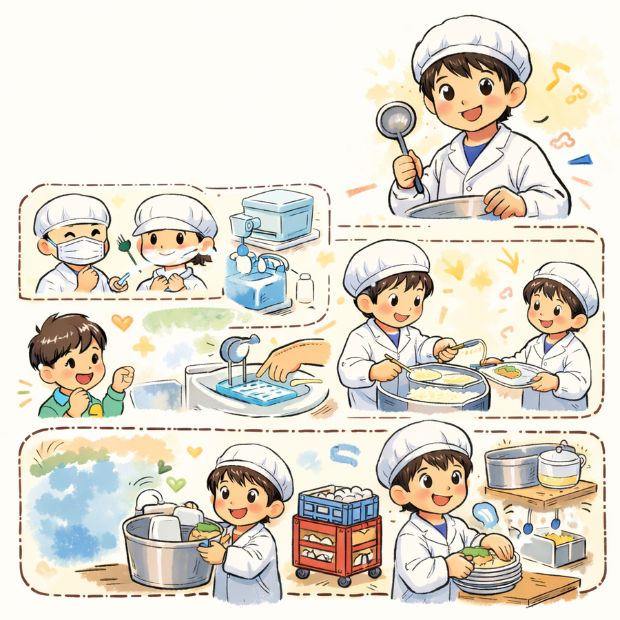 昭和の給食当番は小さな仕事じゃない ― 白衣を着た瞬間、責任が始まった