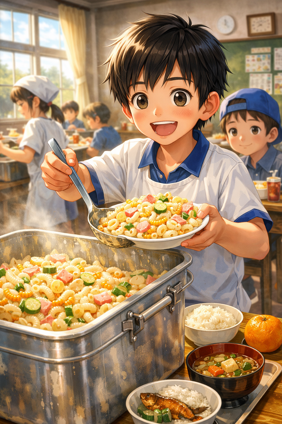 昭和の給食の名脇役「マカロニサラダ」―大きなアルミ食缶から広がる懐かしい香り