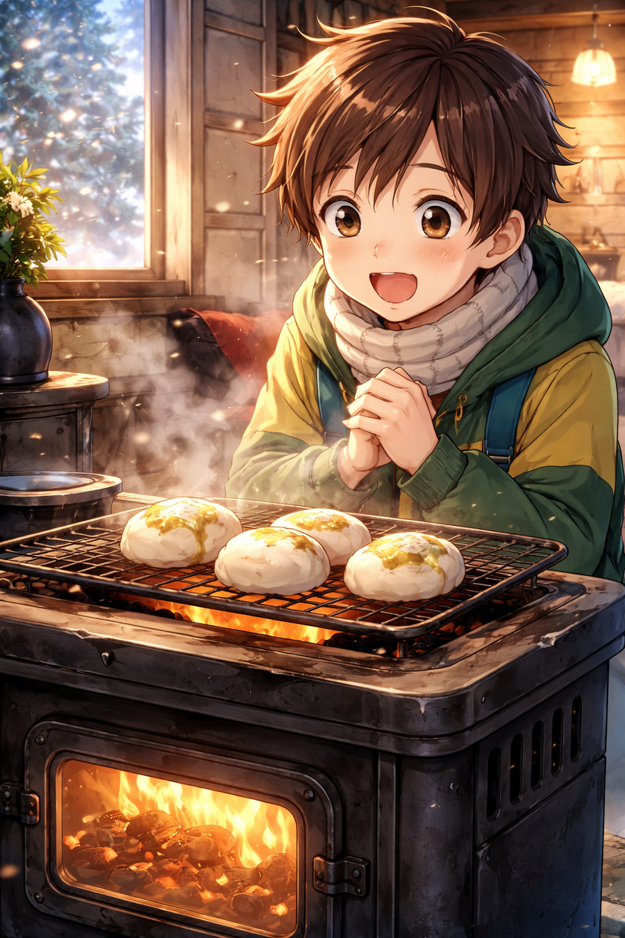 石炭ストーブの上の小さなごちそう ― 昭和の冬、餅がふくらむ音を待ちながら