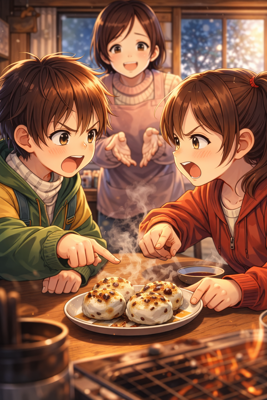 豆餅と兄妹げんか ― ひとつ多く食べたい冬の攻防戦