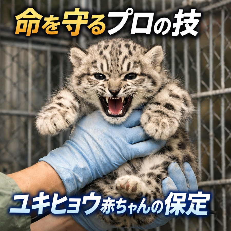 【必見】ユキヒョウ赤ちゃんの保定とは?旭山動物園の貴重シーン
