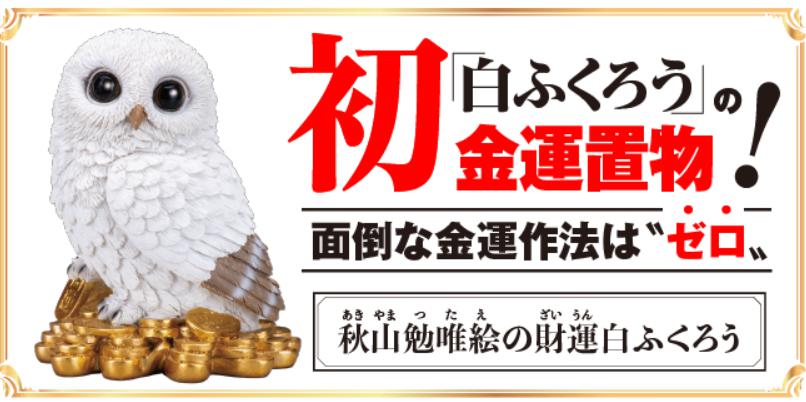 秋山勉唯絵の財運白ふくろう