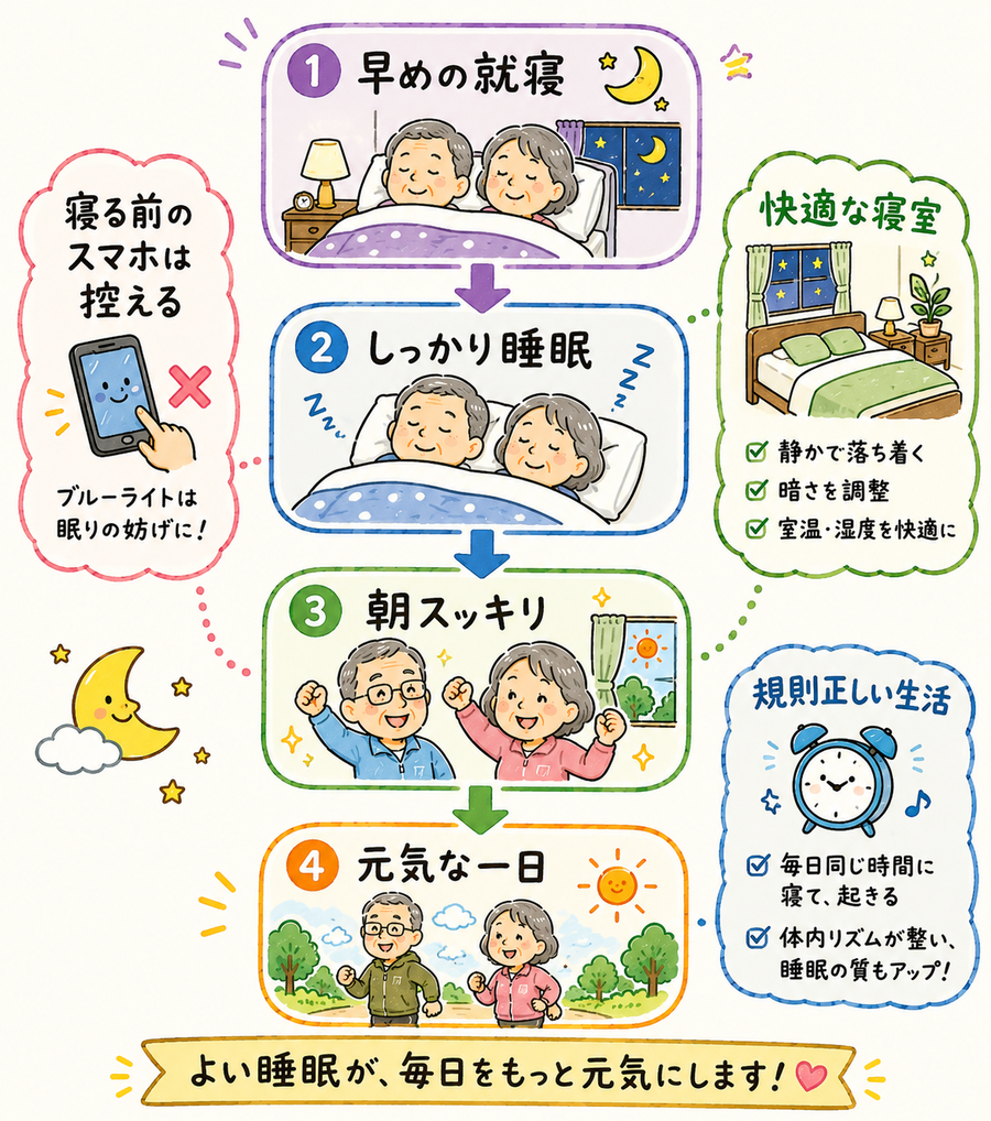 良い睡眠のポイント図解