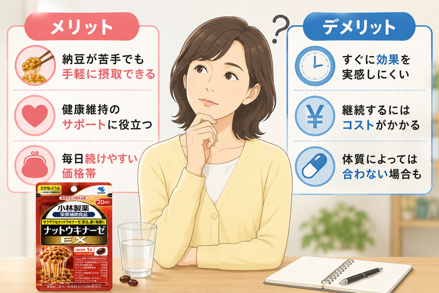 メリットとデメリットを比較しながら考える女性