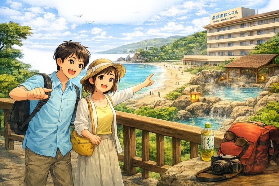 高知旅行を満喫する観光客