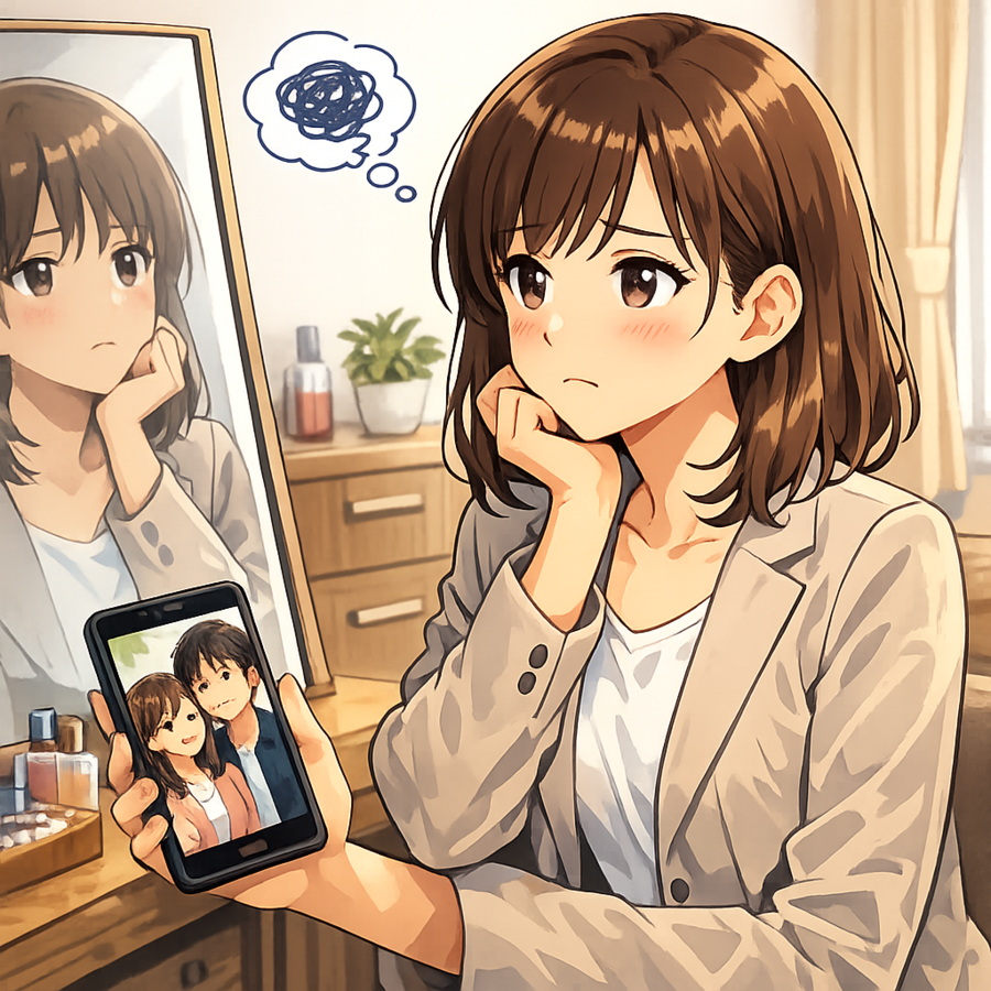 彼氏を驚かせたいと思いながら悩む30代女性