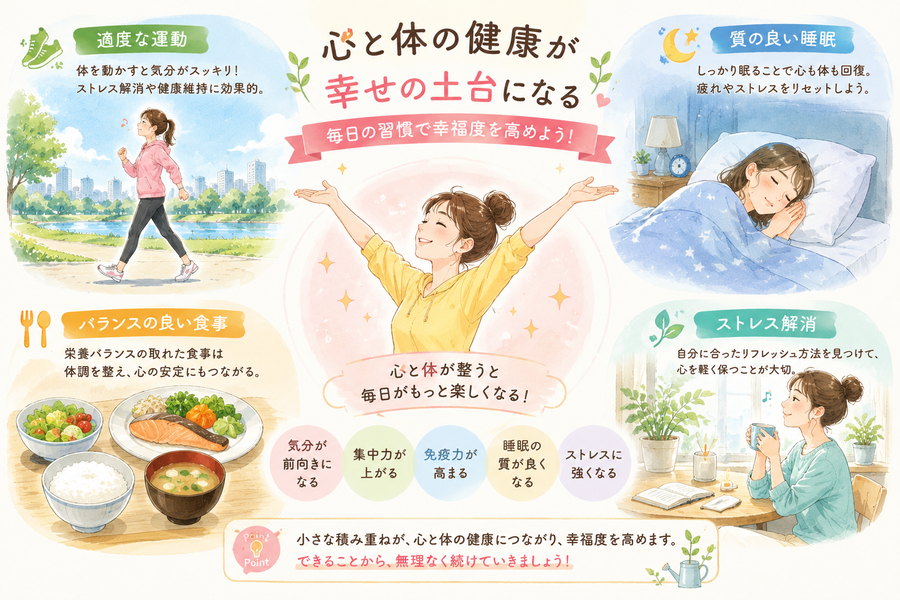 心と体を整える習慣のイラスト