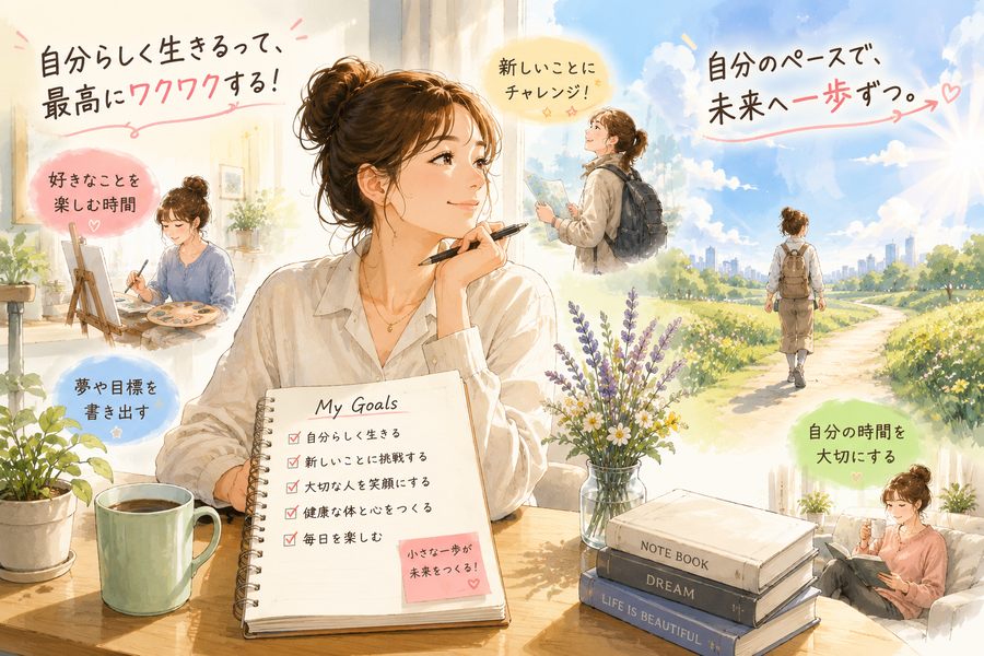 自分らしく生きる人のイラスト