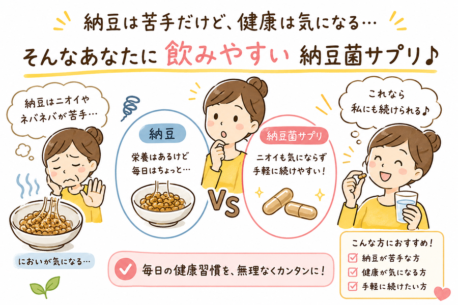 納豆が苦手な人でも飲みやすいイメージイラスト