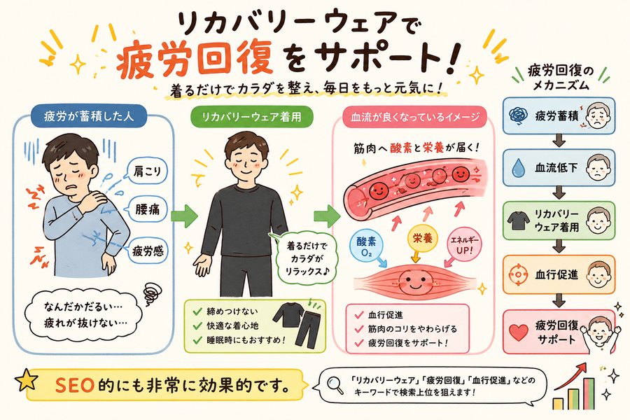 リカバリーウェアの仕組み解説イラスト