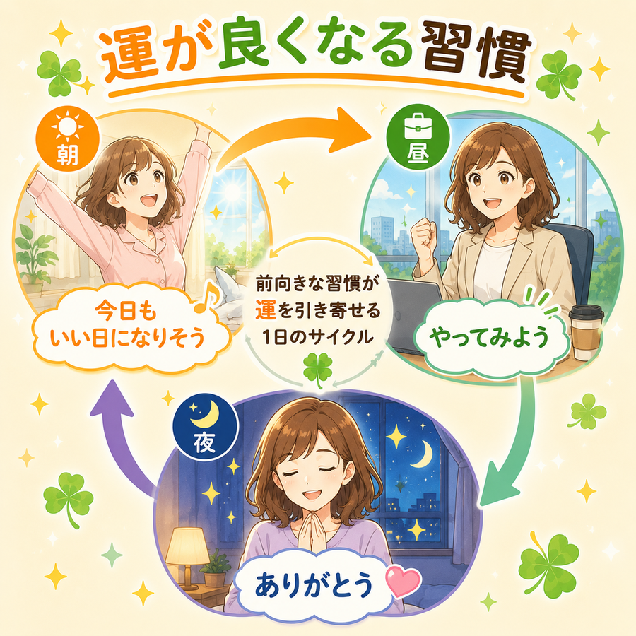 運が良くなる習慣イラスト