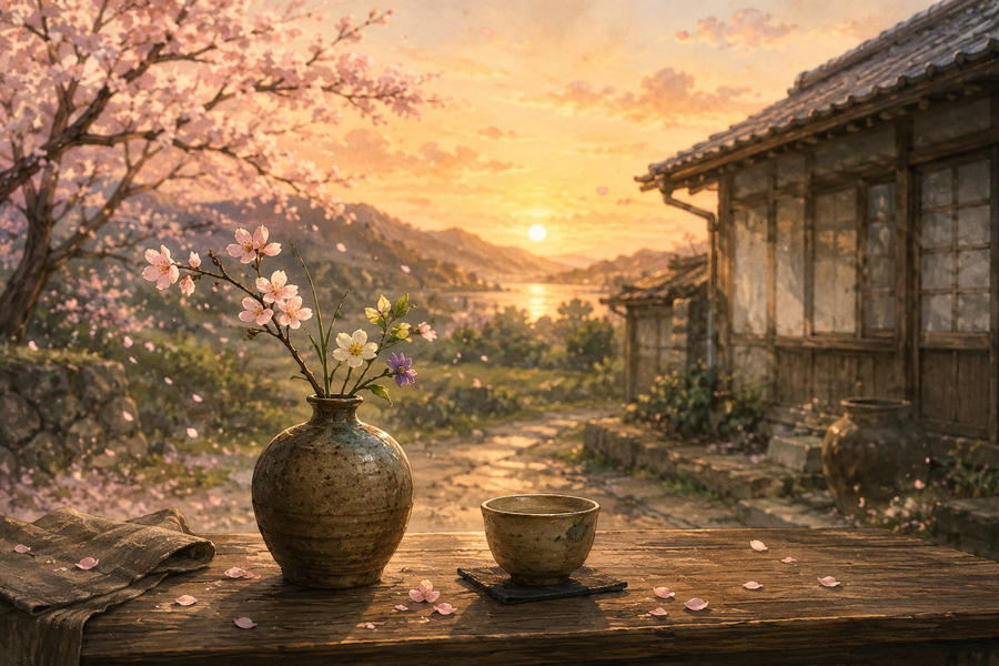 わび・さびを感じる日本の風景イラスト