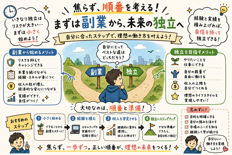 分かれ道で『副業』と『独立』を前に考えている人物