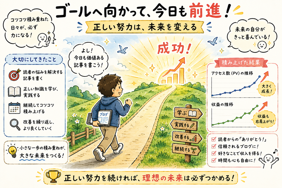 ゴールへ向かって前進する人物