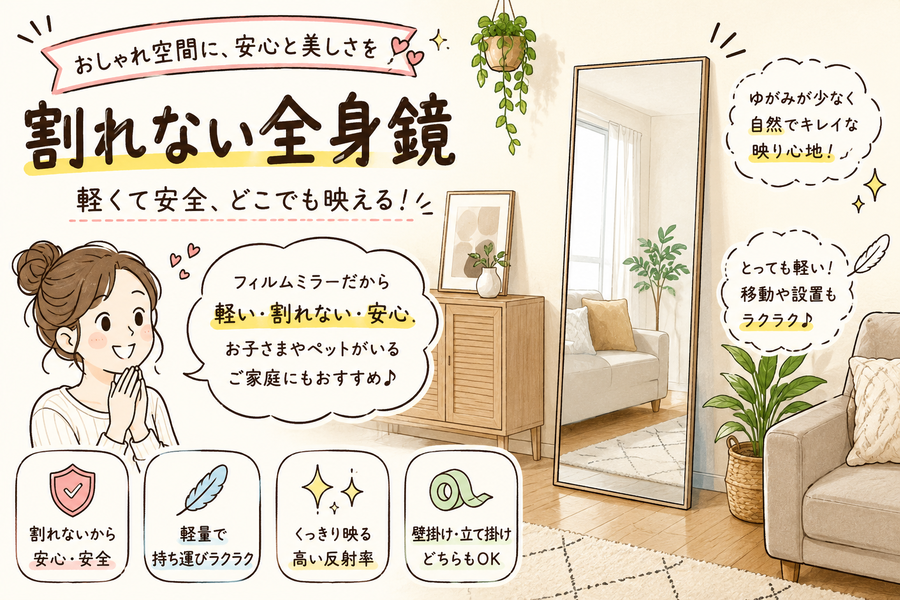 ニトリの割れない鏡の口コミ・評判は本当？歪みやデメリット、お手入れ・捨て方まで徹底解説