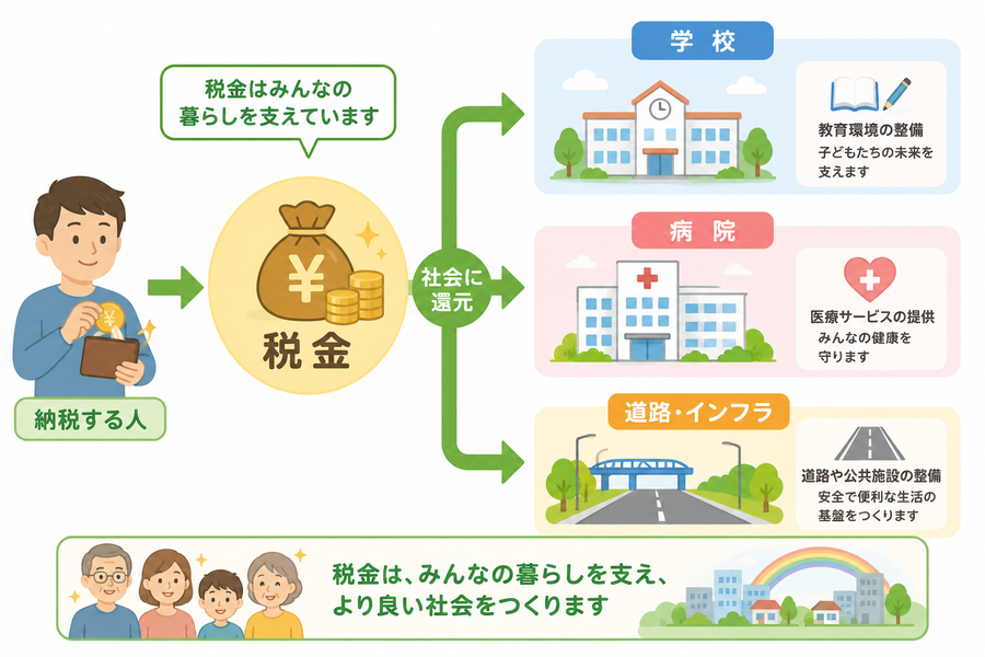 納税と社会貢献のイメージ