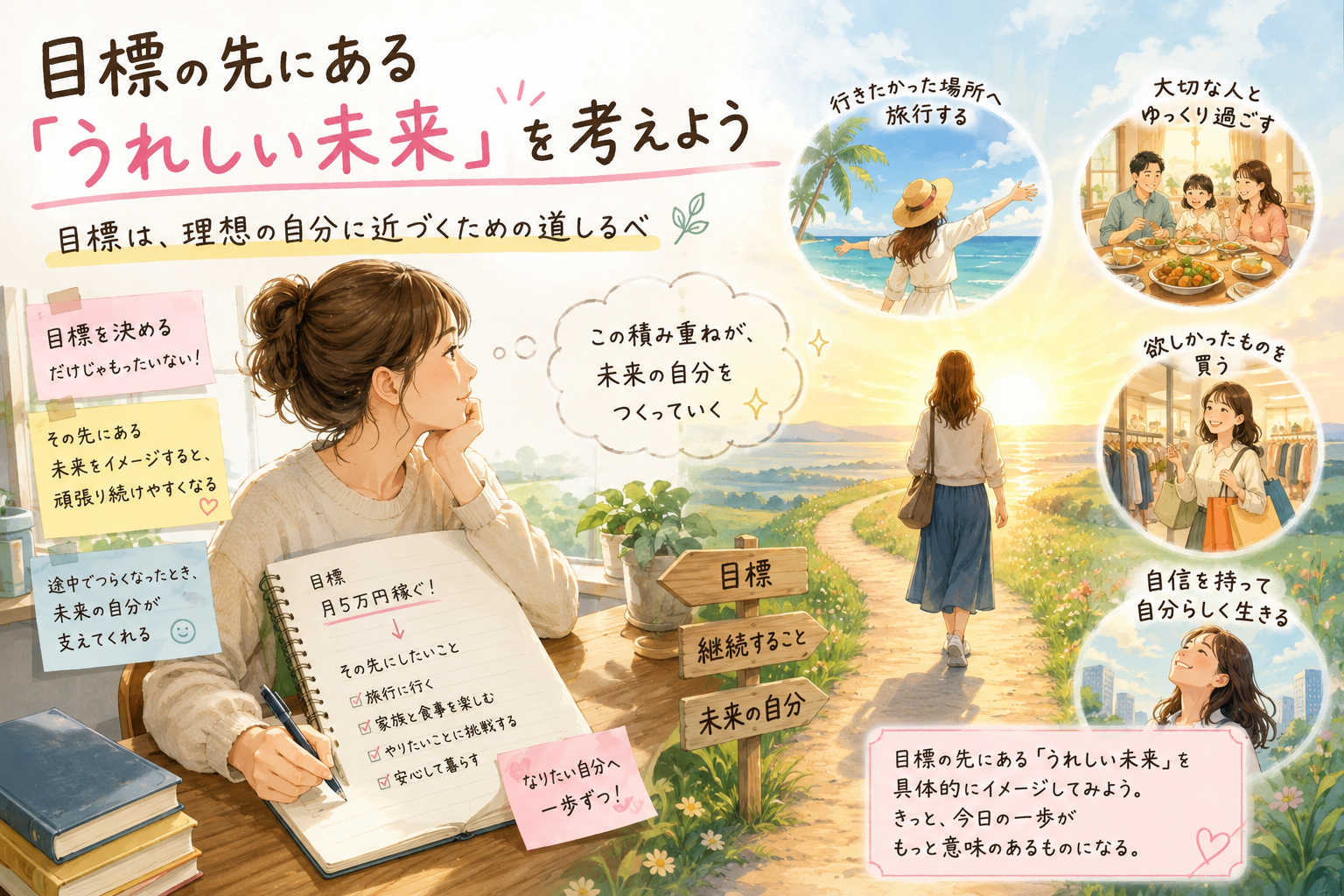 目標を達成するために大切なこと｜その先にある「うれしい未来」を考えてみよう